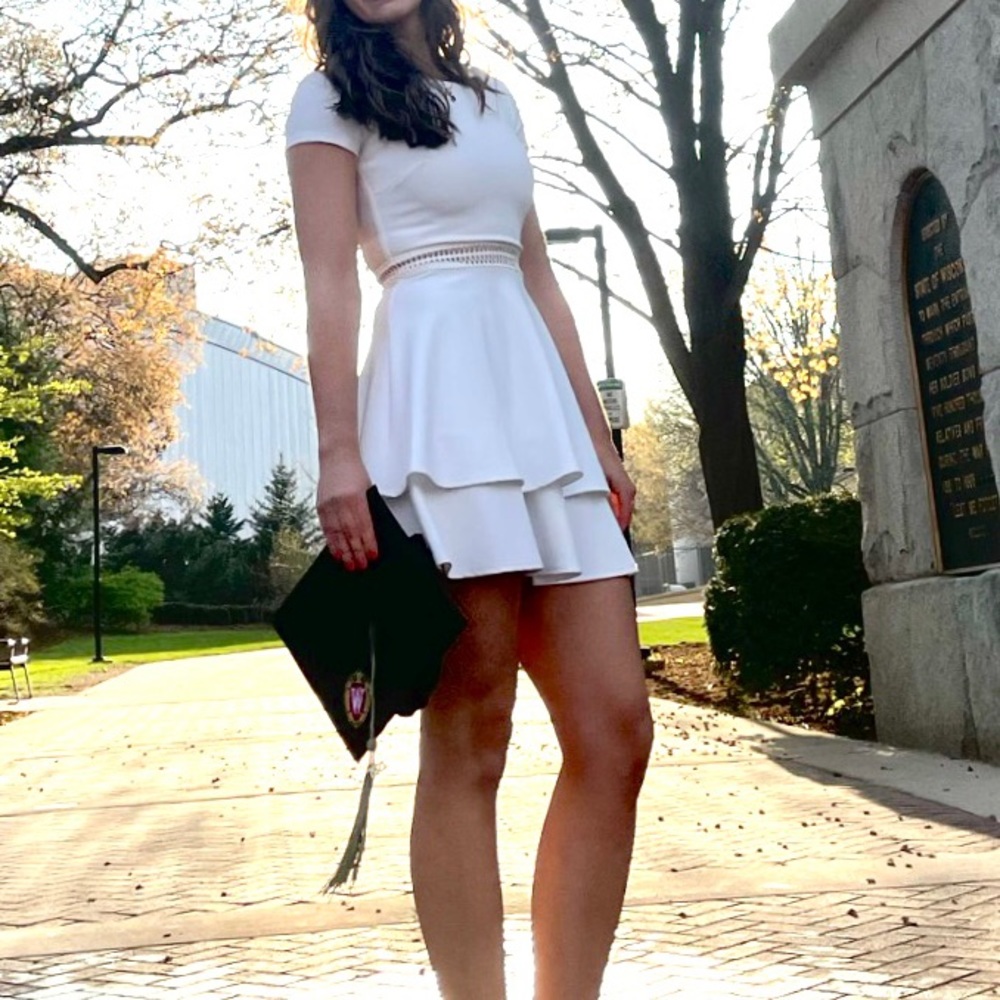 White Short-Sleeve Dress
